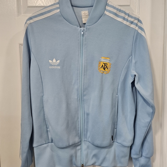 adidas Jackets & Blazers - adidas Light Blue AFA Track Jacket